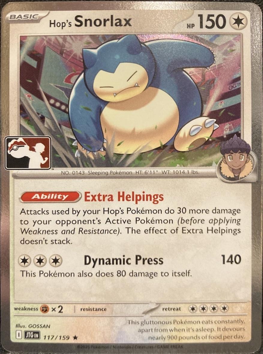 Journey Together Hop's Snorlax [Prize-Pack-Cosmos-Holo] Pokémon card